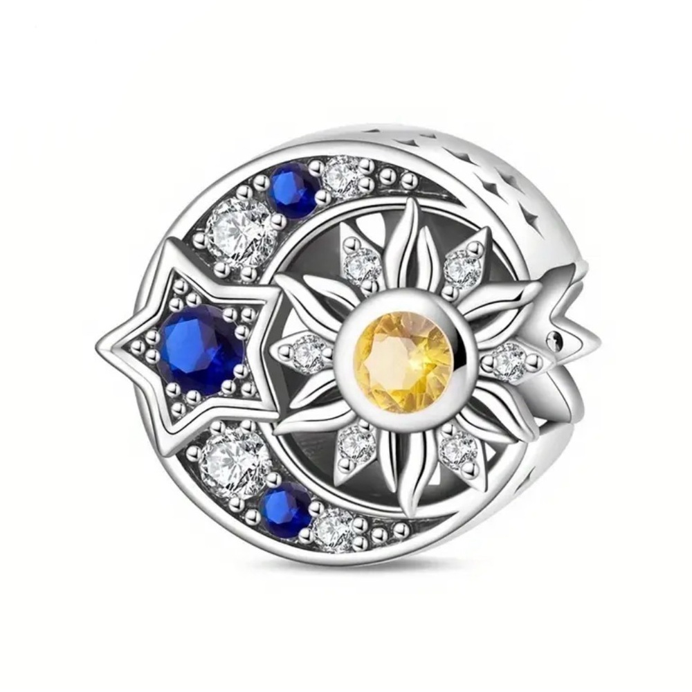 New S925 Celestial Sun & Moon Pandora Style Charm